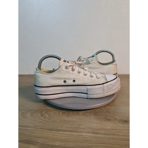 Converse Chuck Taylor AS Lift Low Top Shoe Sneaker Womens Size 8 White 560251C - Picture 8 of 10